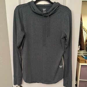 Reebok Gray Hooded Long Sleeve Top